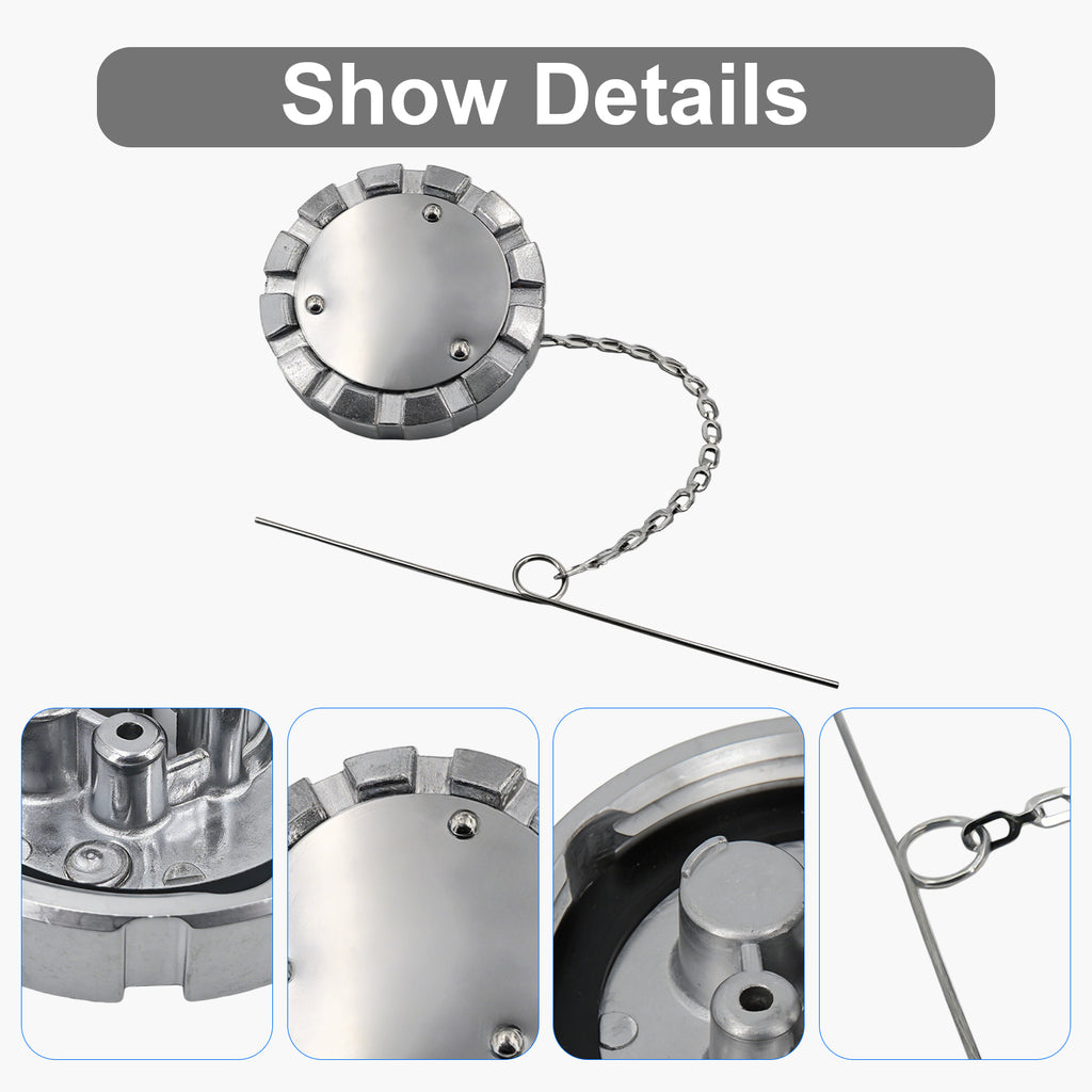 Fuel Tank Cap — Chrome Bolted-Center, Retainer Chain (PL-L11A)