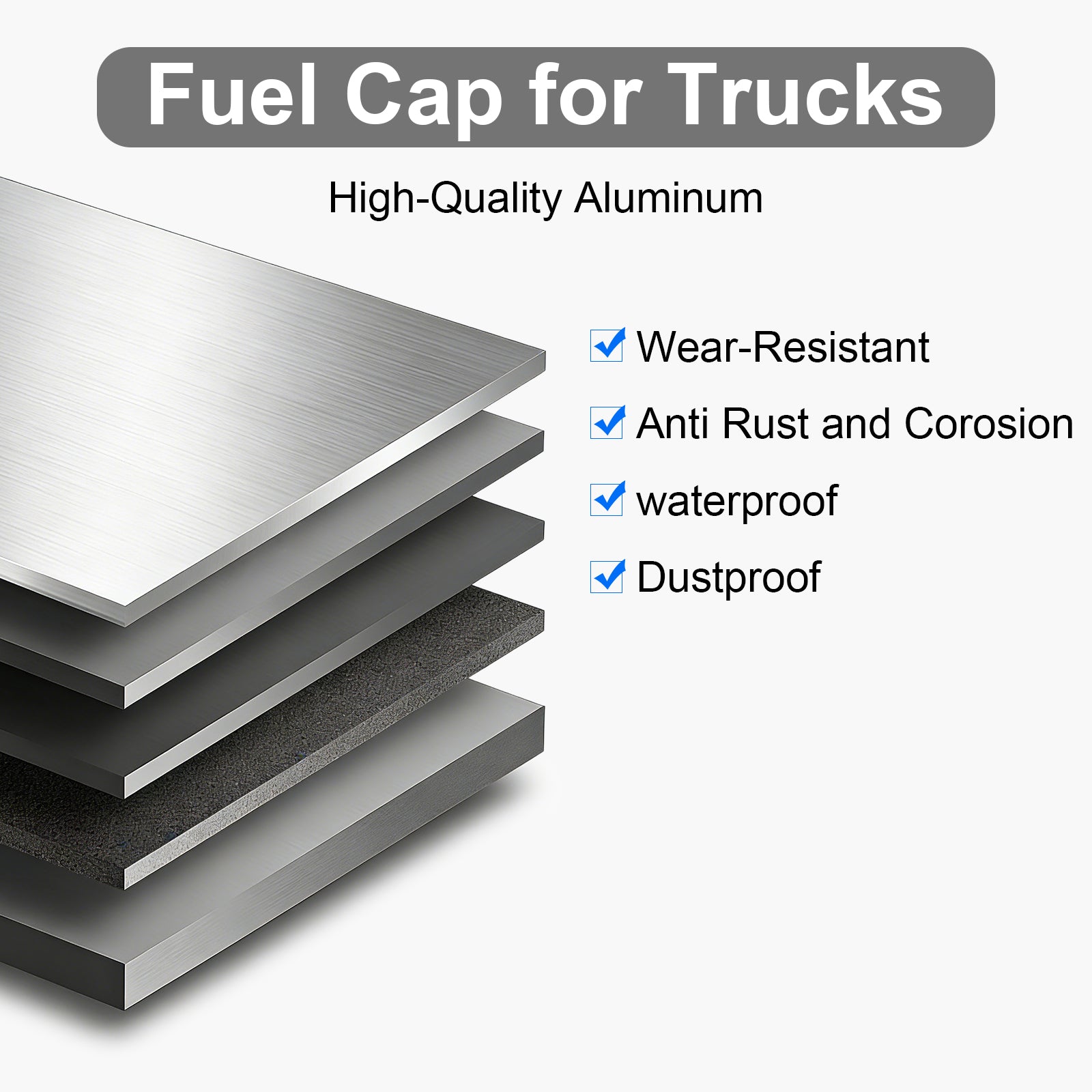 Fuel Tank Cap — Diesel Push-Turn, Chrome with Chain (PL-L1A)