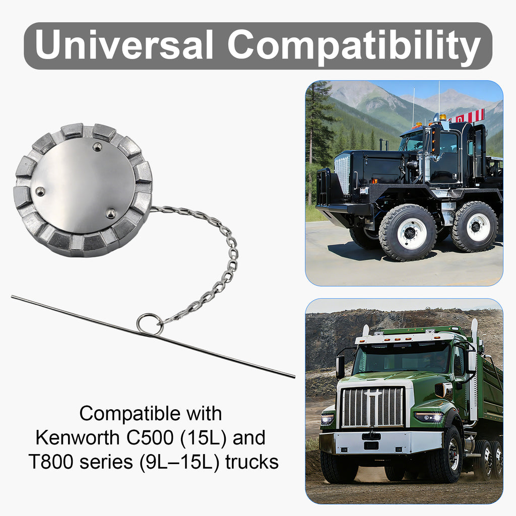 Fuel Tank Cap — Diesel Push-Turn, Chrome with Chain (PL-L1A)