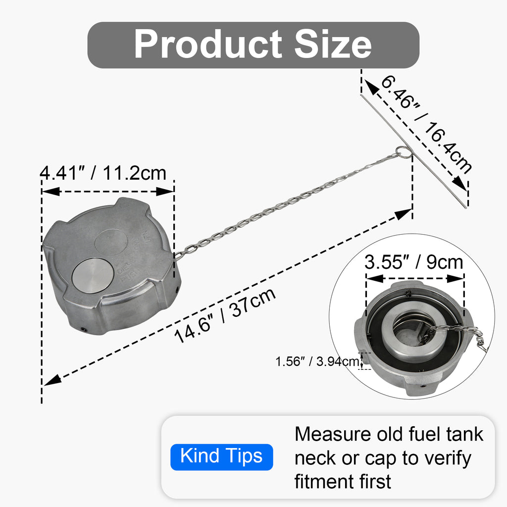 Fuel Tank Cap — Chrome Bolted-Center Design (PL-L2A)