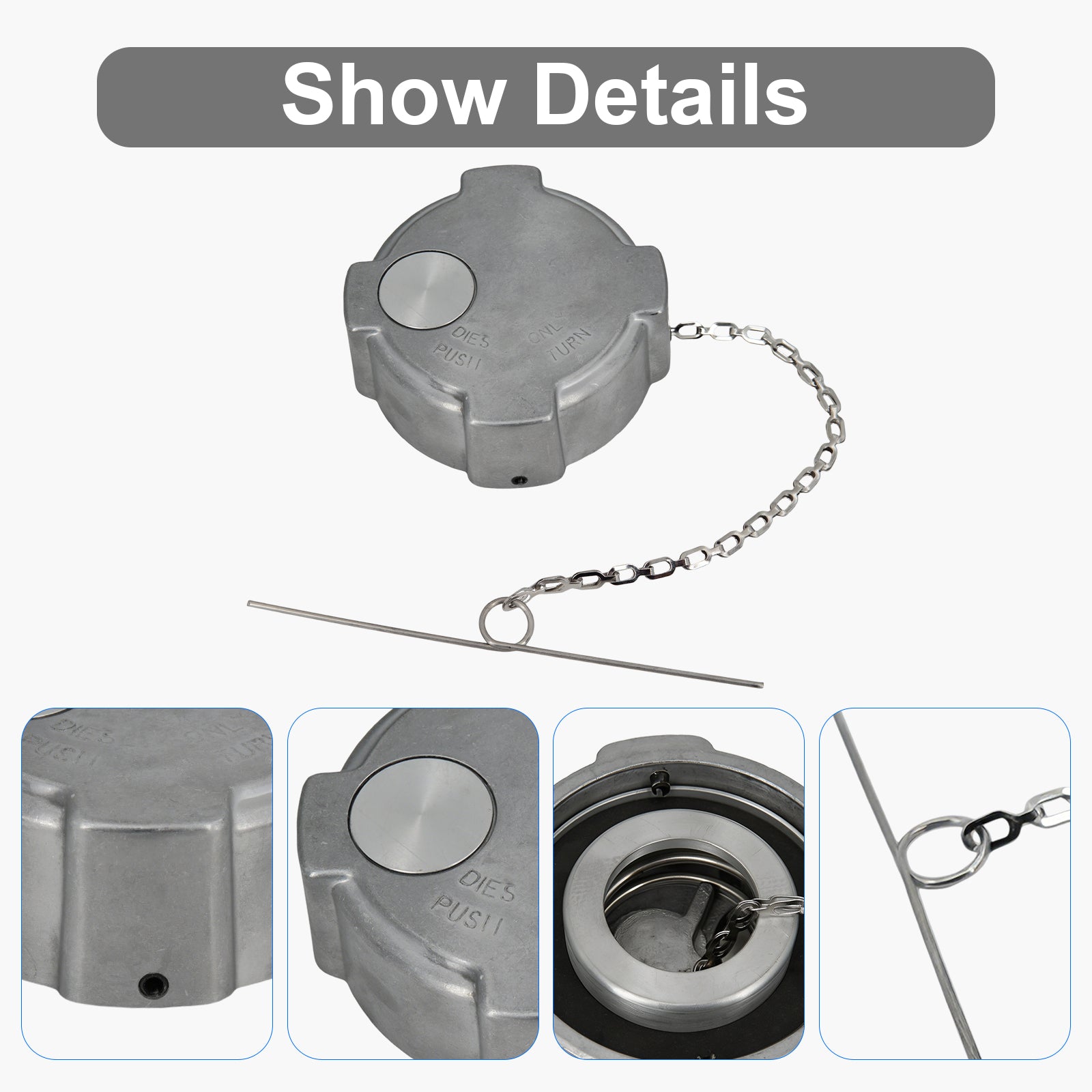 Fuel Tank Cap — Chrome Bolted-Center Design (PL-L2A)