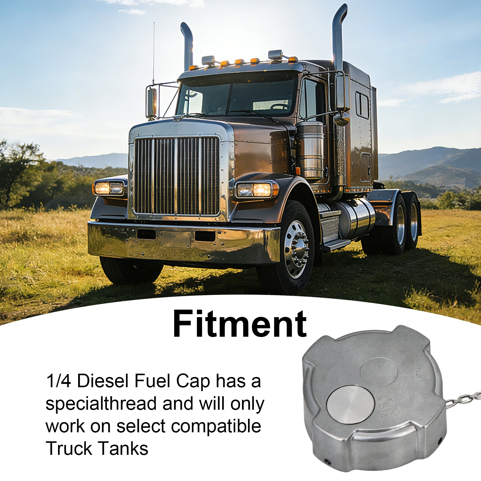 Fuel Tank Cap — Chrome Bolted-Center Design (PL-L2A)