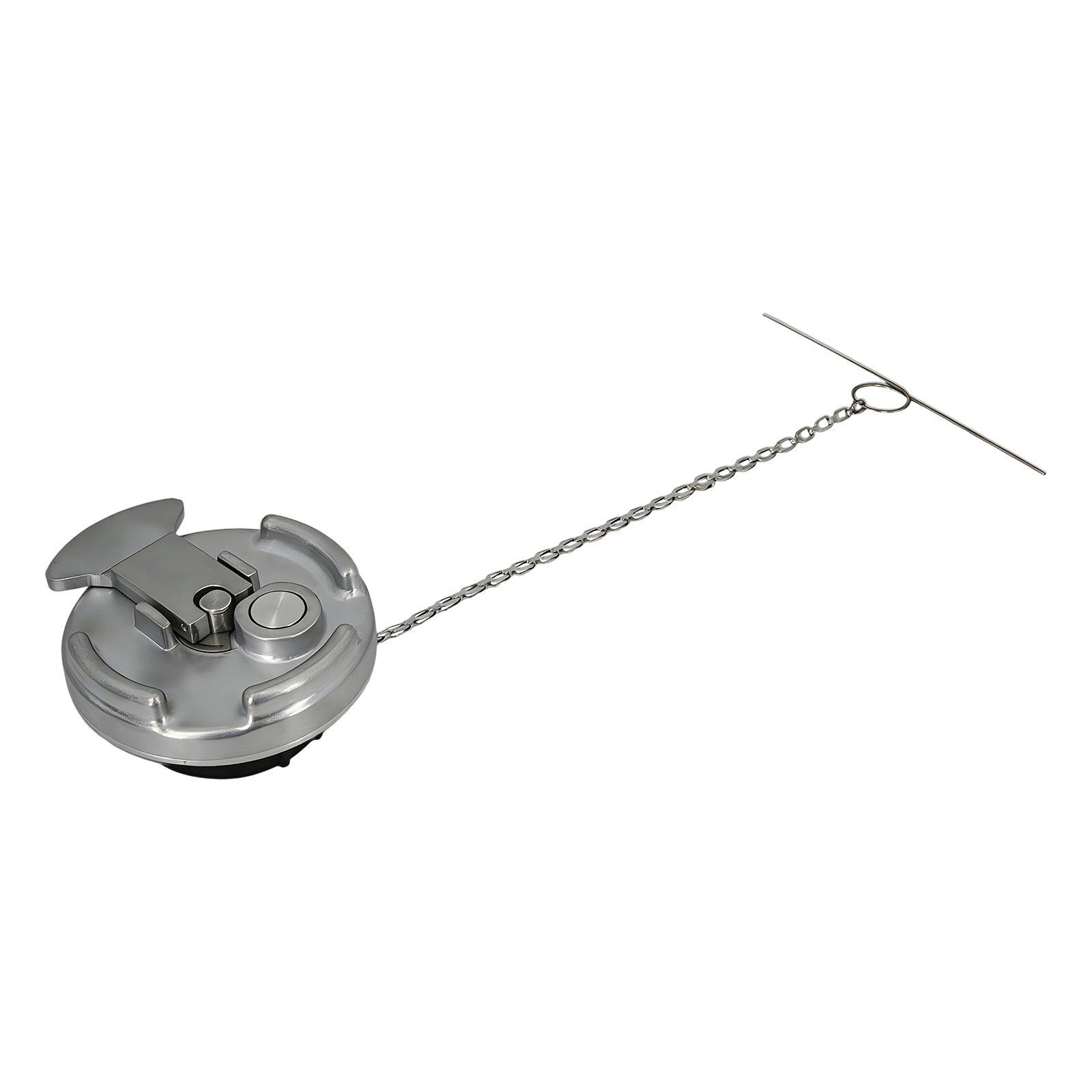 Fuel Tank Cap — Flip-Up Chrome with Chain (PL-L5A)