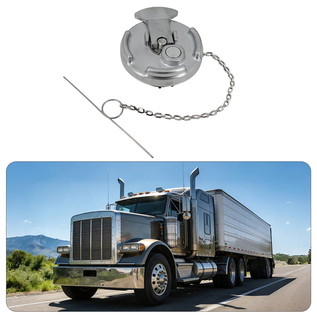 Fuel Tank Cap — Flip-Up Chrome with Chain (PL-L5A)