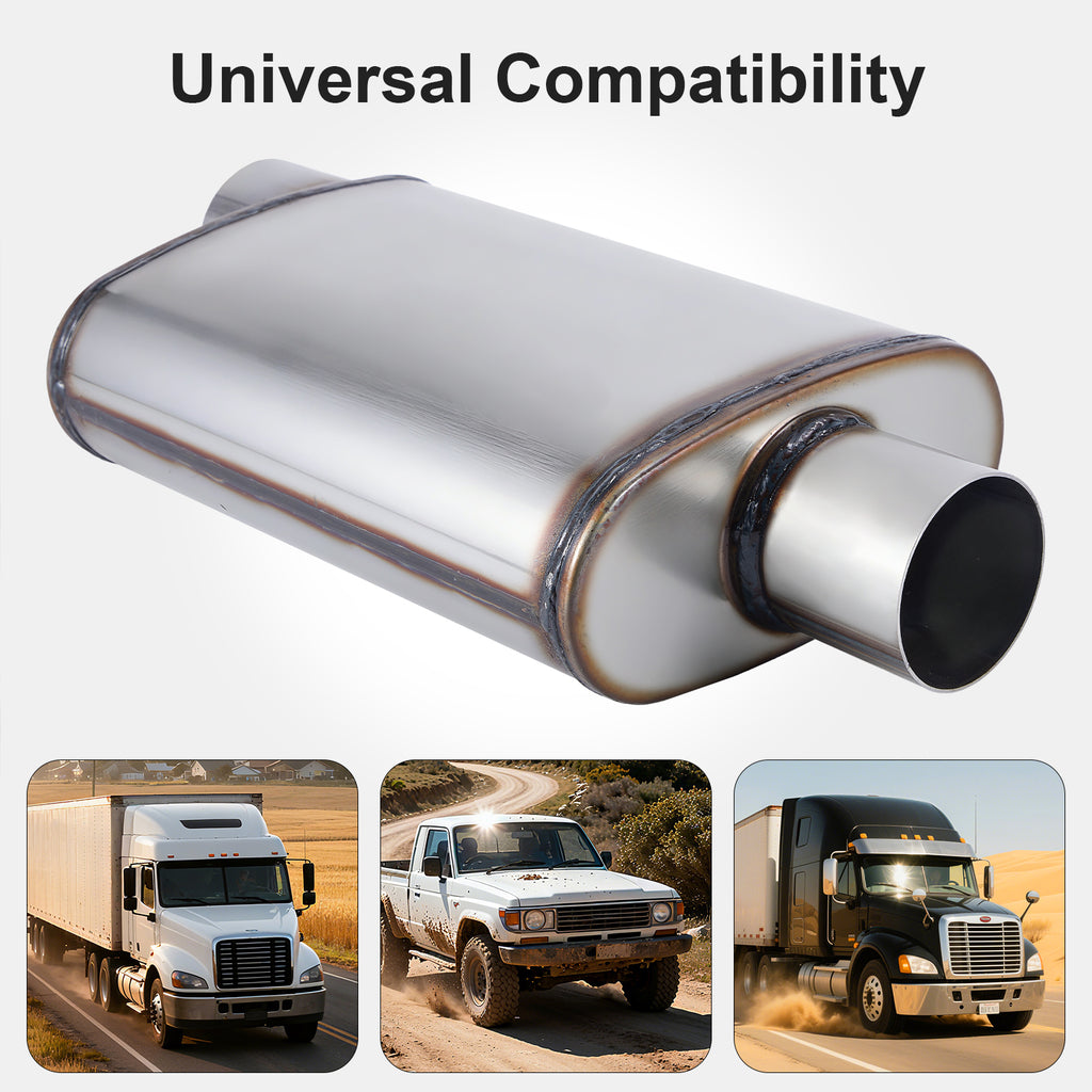 Chambered Performance Muffler – Offset-In / Offset-Out (Same Side) – 2", 2.25", 2.5", 3" (C Series)