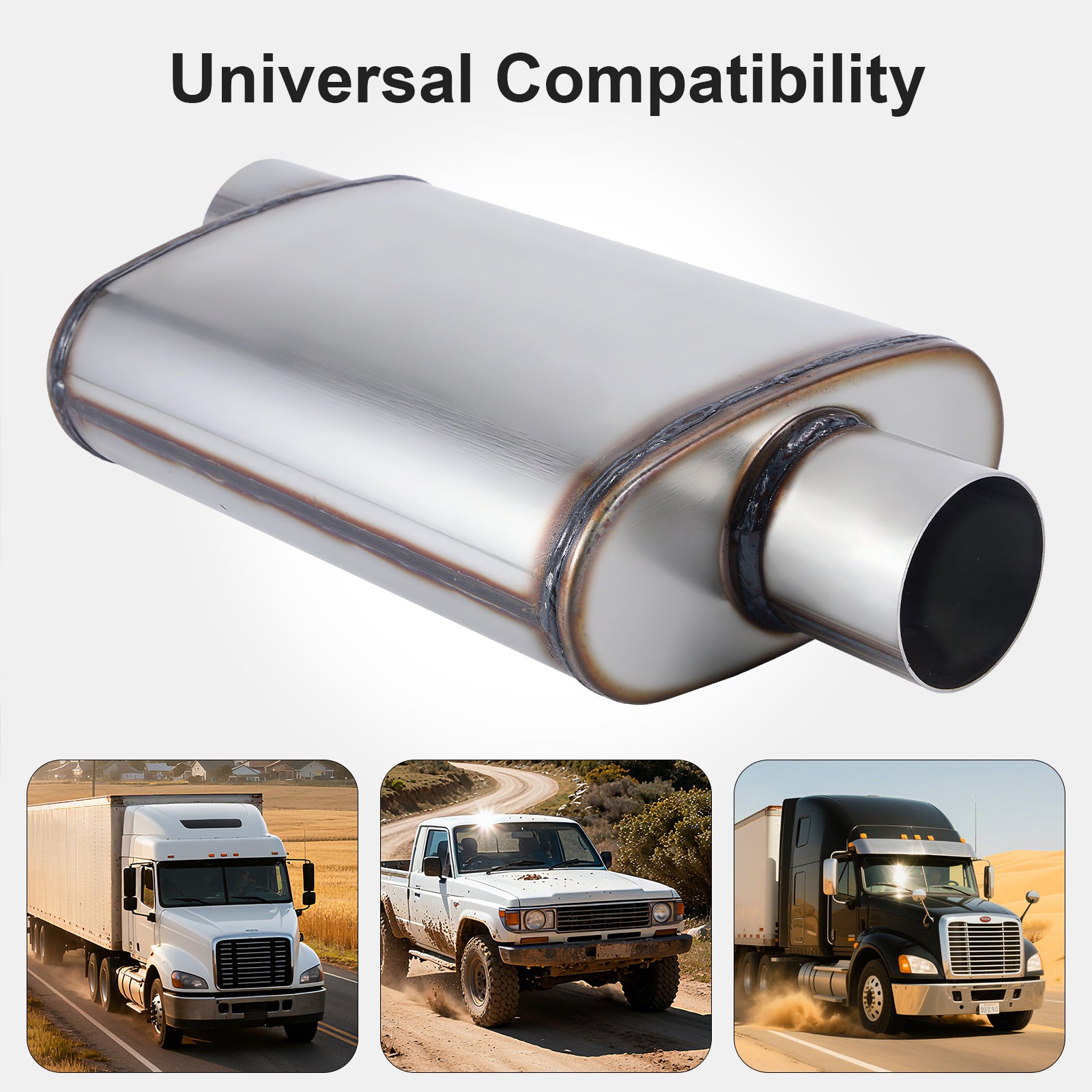Chambered Performance Muffler – Offset-In / Offset-Out (Same Side) – 2", 2.25", 2.5", 3" (C Series)