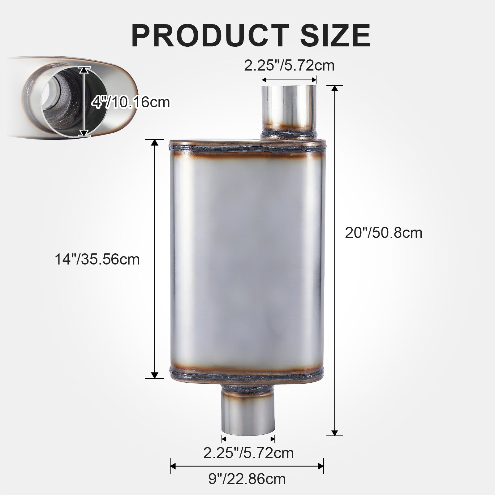 Chambered Performance Muffler – Offset-In / Offset-Out (Same Side) – 2", 2.25", 2.5", 3" (C Series)
