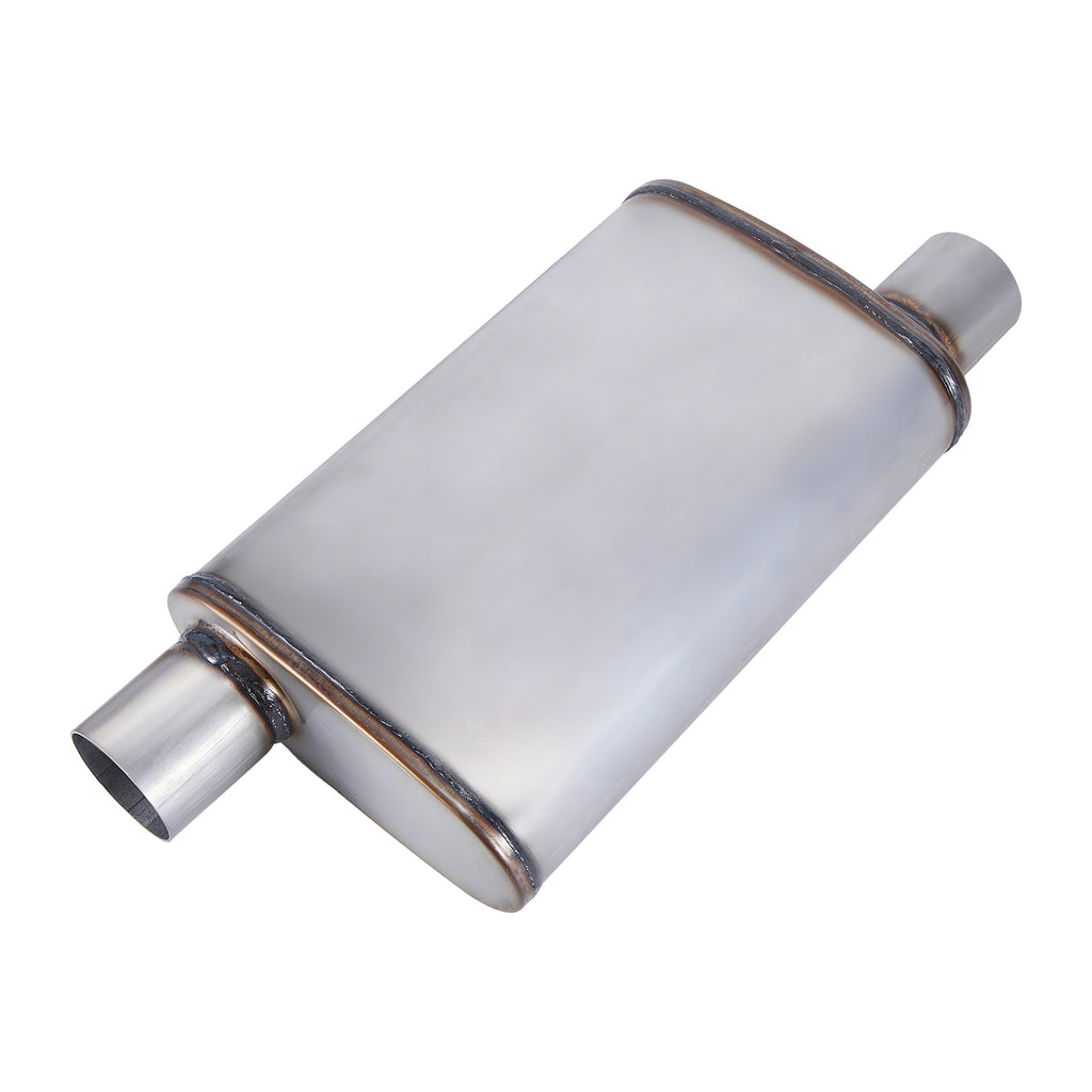 Chambered Performance Muffler – Offset-In / Offset-Out (Diagonal Corners) – 2.25", 2.5", 3" (C Series)
