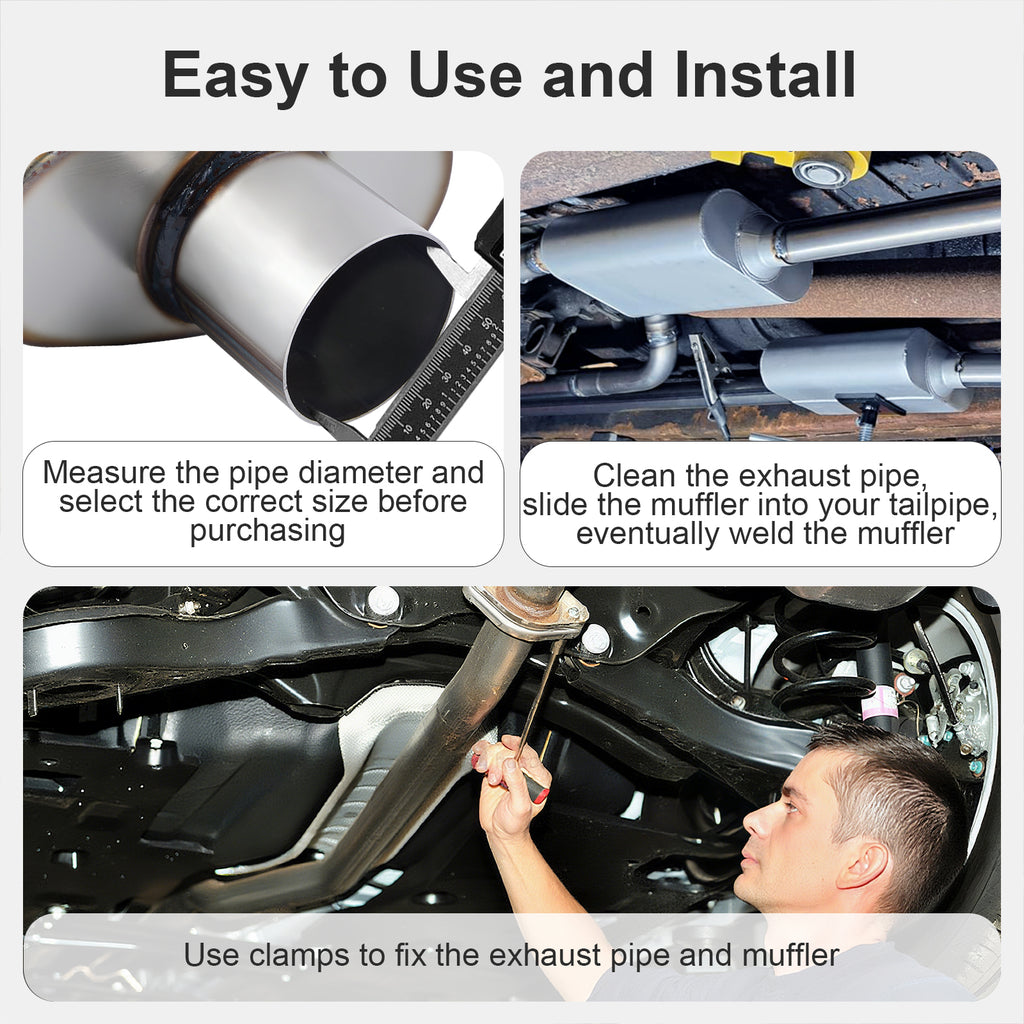 Chambered Performance Muffler – Offset-In / Offset-Out (Diagonal Corners) – 2.25", 2.5", 3" (C Series)