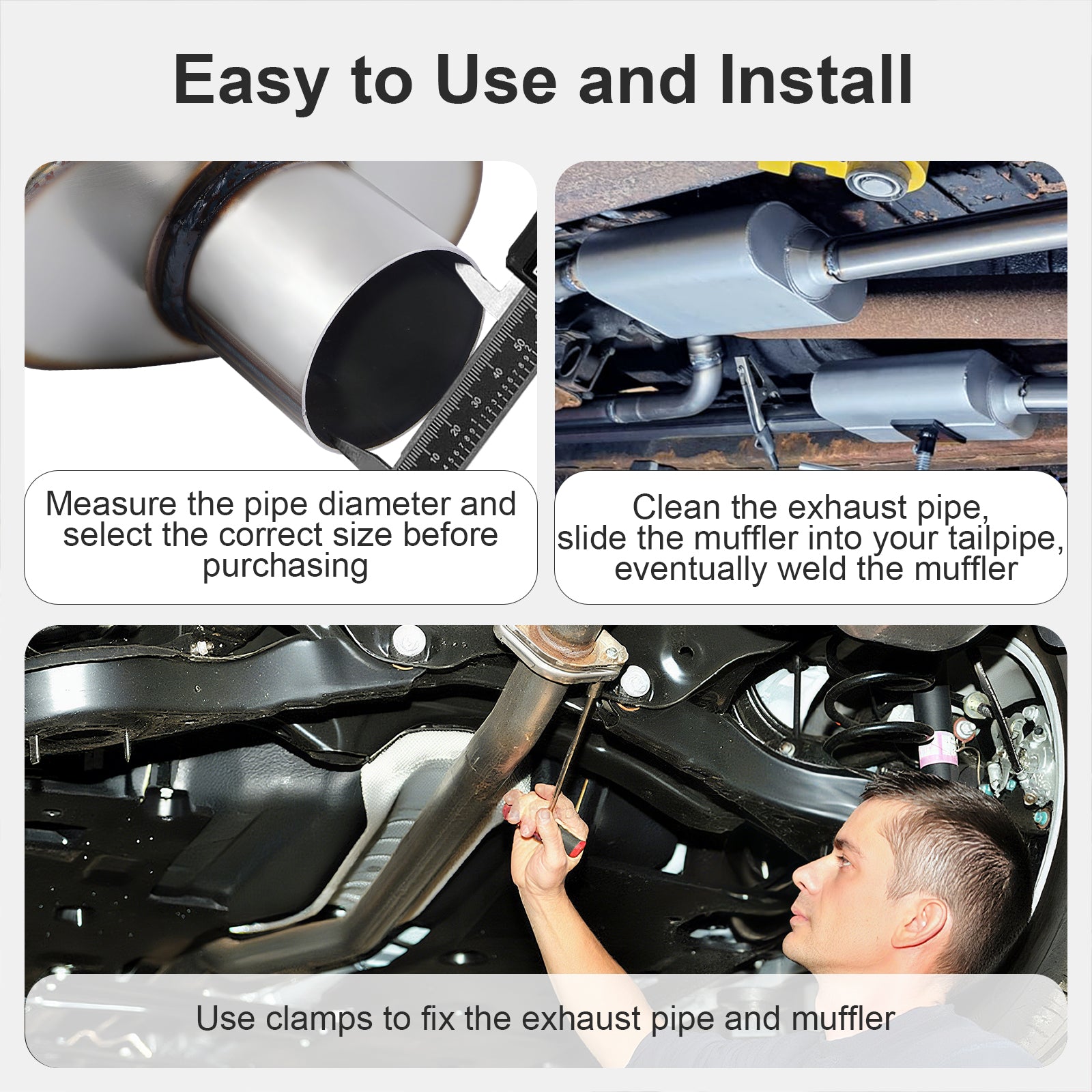 Chambered Performance Muffler – Offset-In / Offset-Out (Diagonal Corners) – 2.25", 2.5", 3" (C Series)