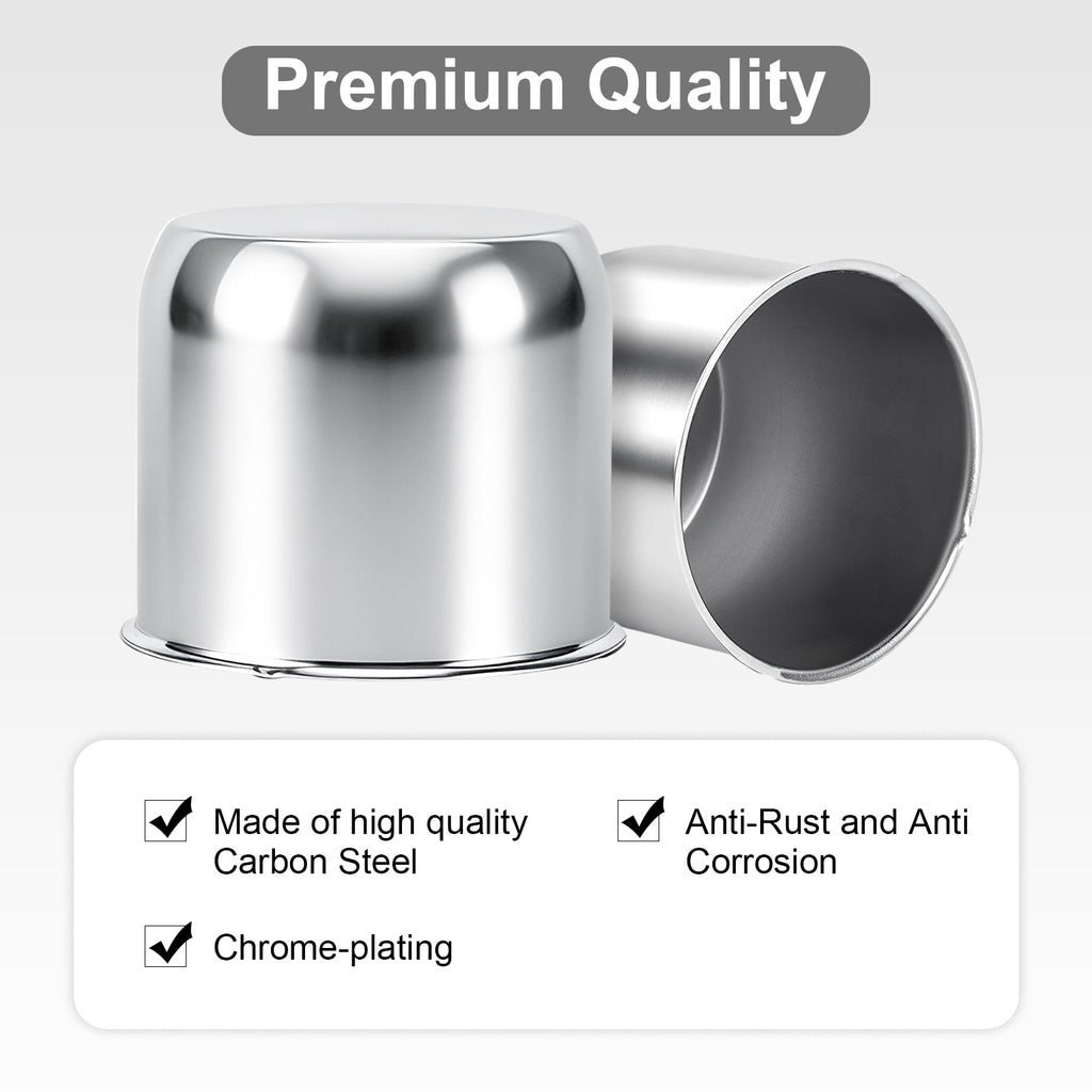Push-On Axle Nut Cover – Dome Cylinder – 3.66" × 4.25" – Stainless or Black (LT4)