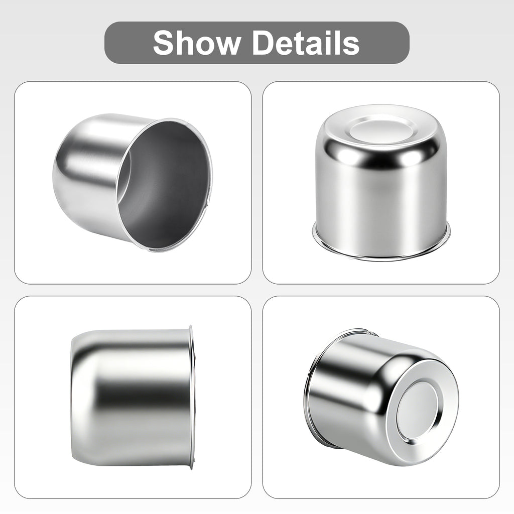 Push-On Axle Nut Cover – Dome Cylinder – 3.66" × 4.25" – Stainless or Black (LT4)