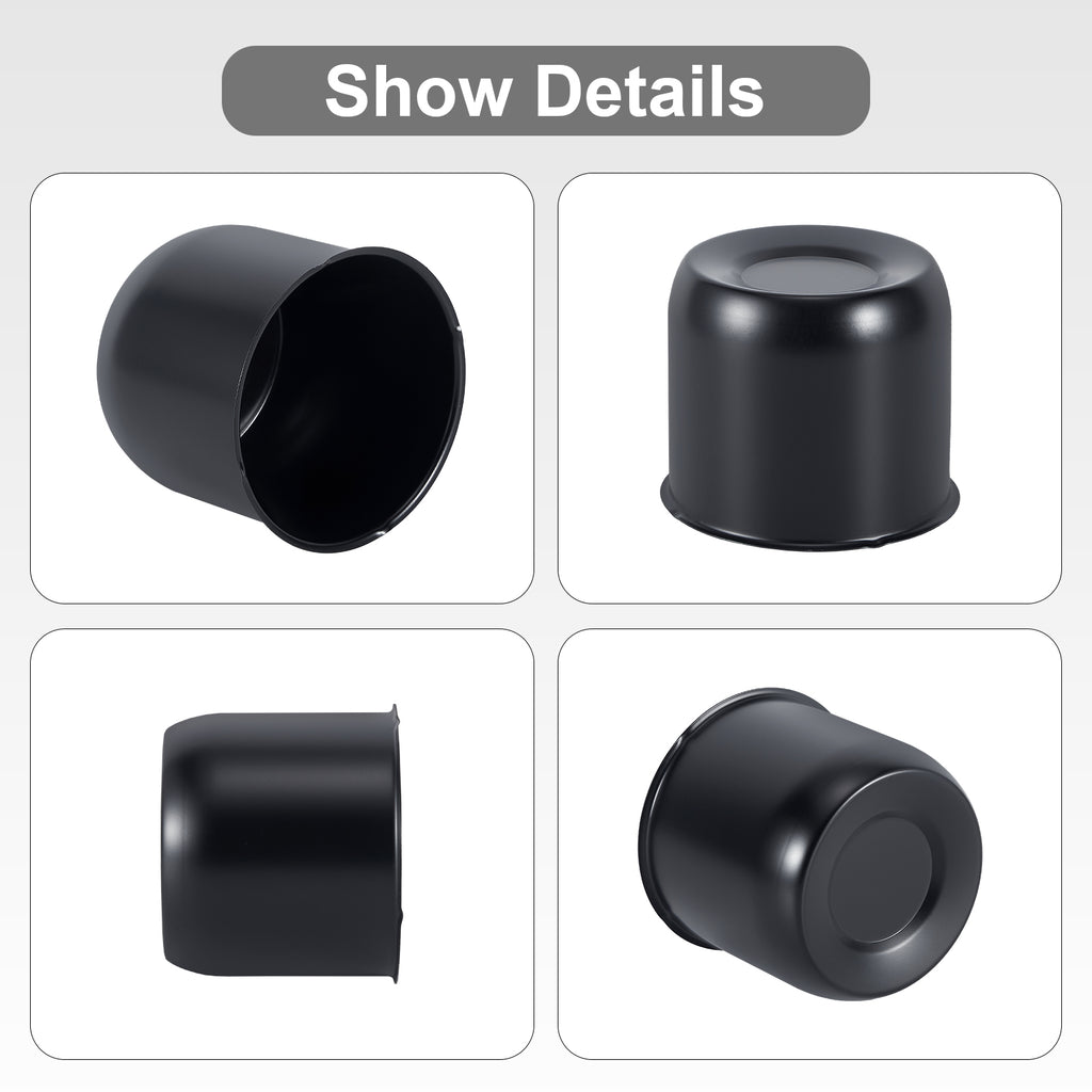 Push-On Axle Nut Cover – Dome Cylinder – 3.66" × 4.25" – Stainless or Black (LT4)