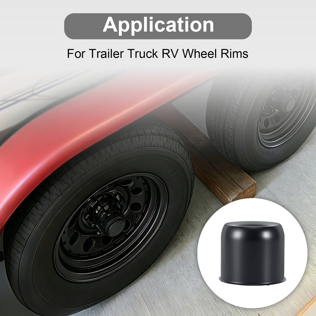 Push-On Axle Nut Cover – Dome Cylinder – 3.66" × 4.25" – Stainless or Black (LT4)