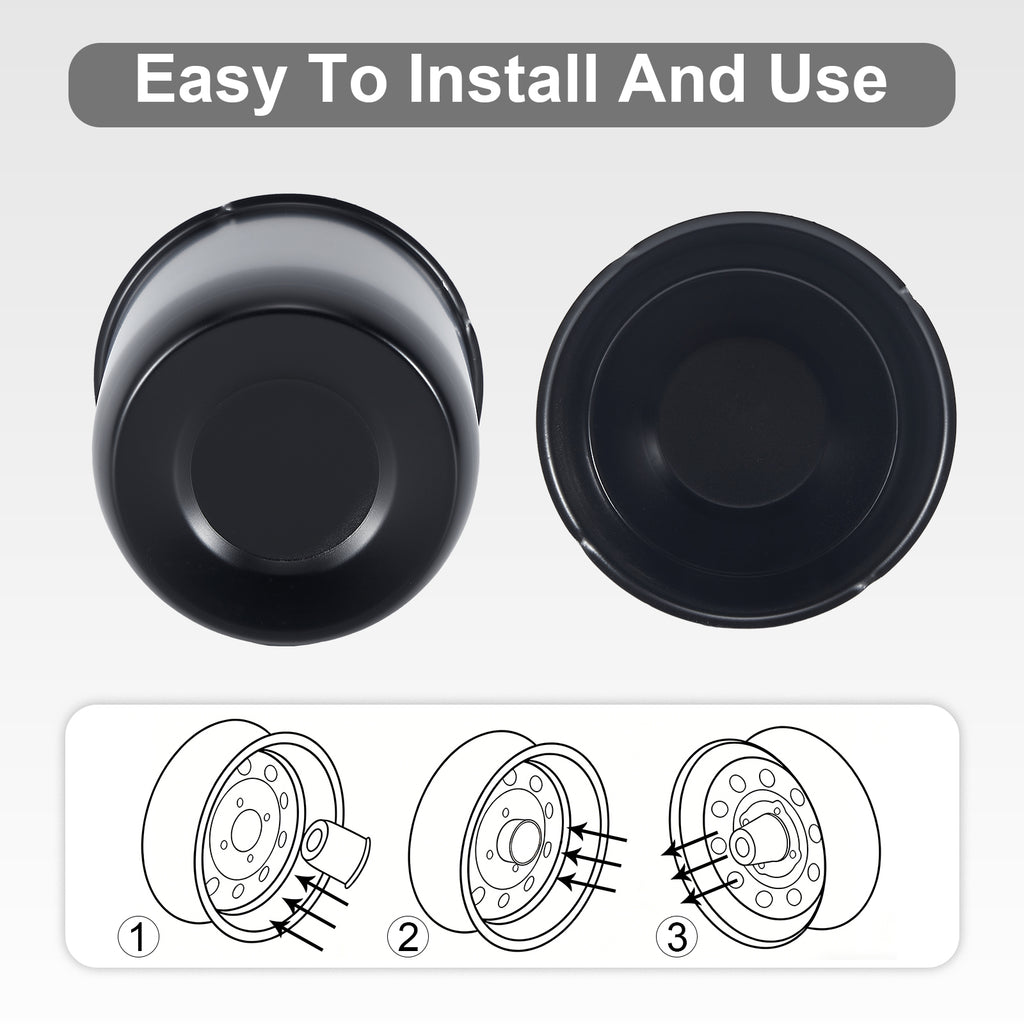 Push-On Axle Nut Cover – Dome Cylinder – 3.66" × 4.25" – Stainless or Black (LT4)