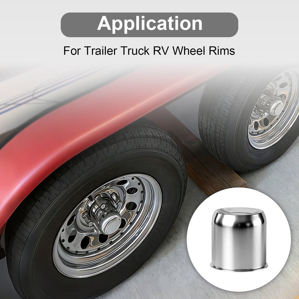 Chrome Push-On Axle Nut Cover – Cylindrical Dome – 4.33" × 4.25" (LT10)