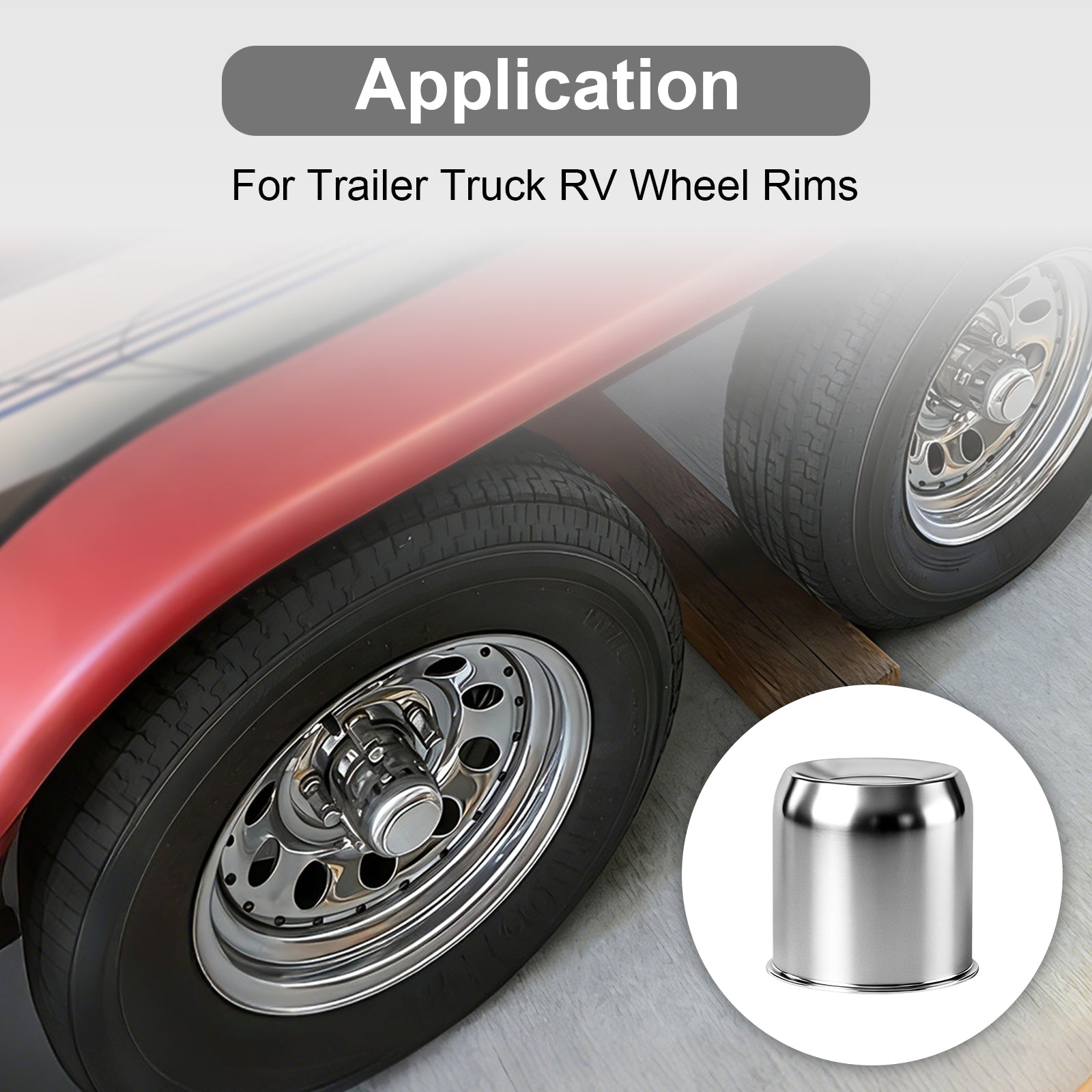 Chrome Push-On Axle Nut Cover – Cylindrical Dome – 4.33" × 4.25" (LT10)