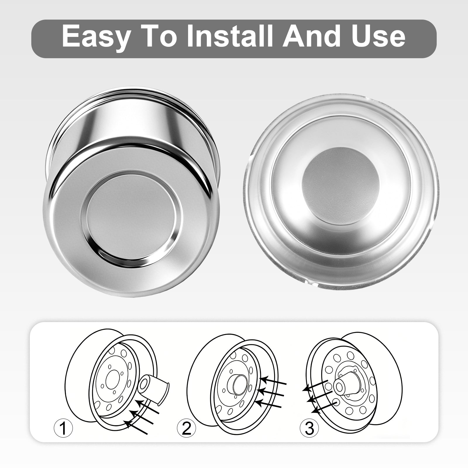 Chrome Push-On Axle Nut Cover – Cylindrical Dome – 4.33" × 4.25" (LT10)