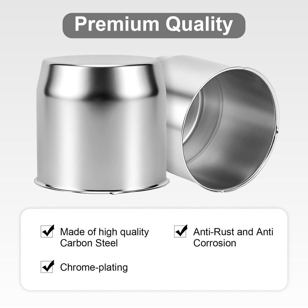 Chrome Push-On Axle Nut Cover – Large Dome Cylinder – 5" × 5.15" (LT6)