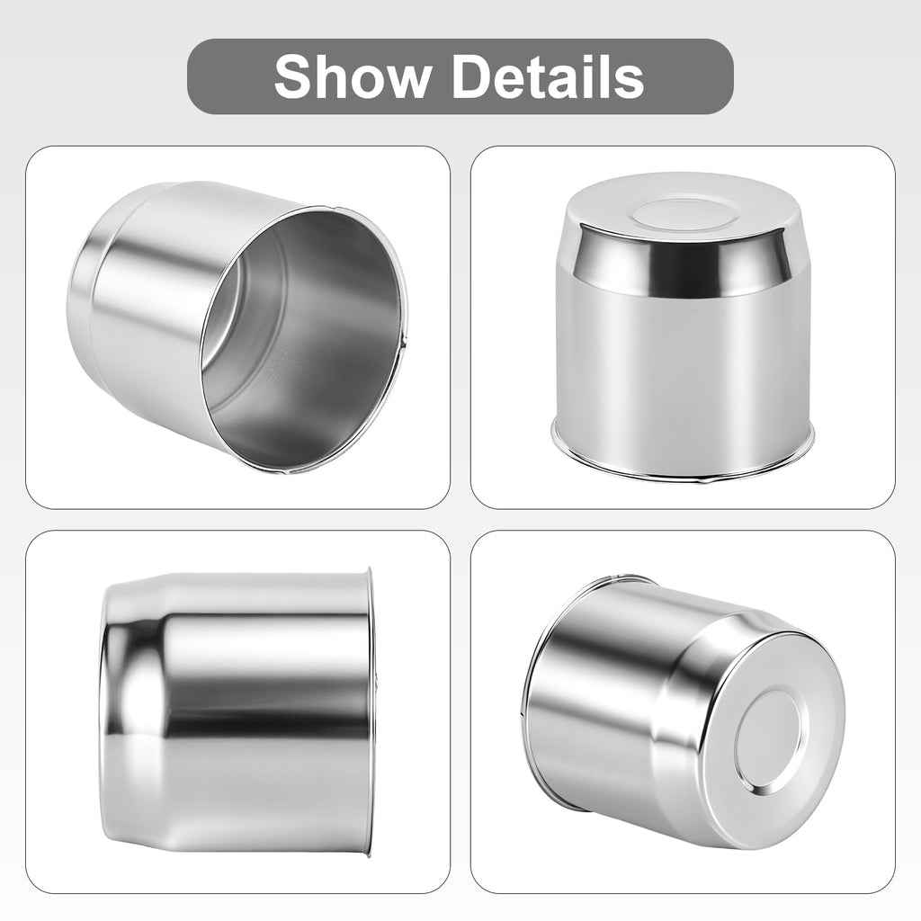 Chrome Push-On Axle Nut Cover – Large Dome Cylinder – 5" × 5.15" (LT6)