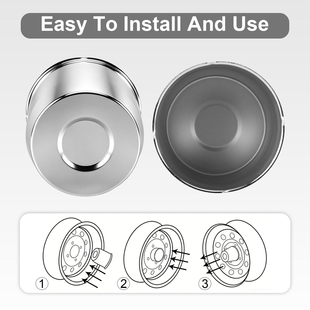 Chrome Push-On Axle Nut Cover – Large Dome Cylinder – 5" × 5.15" (LT6)