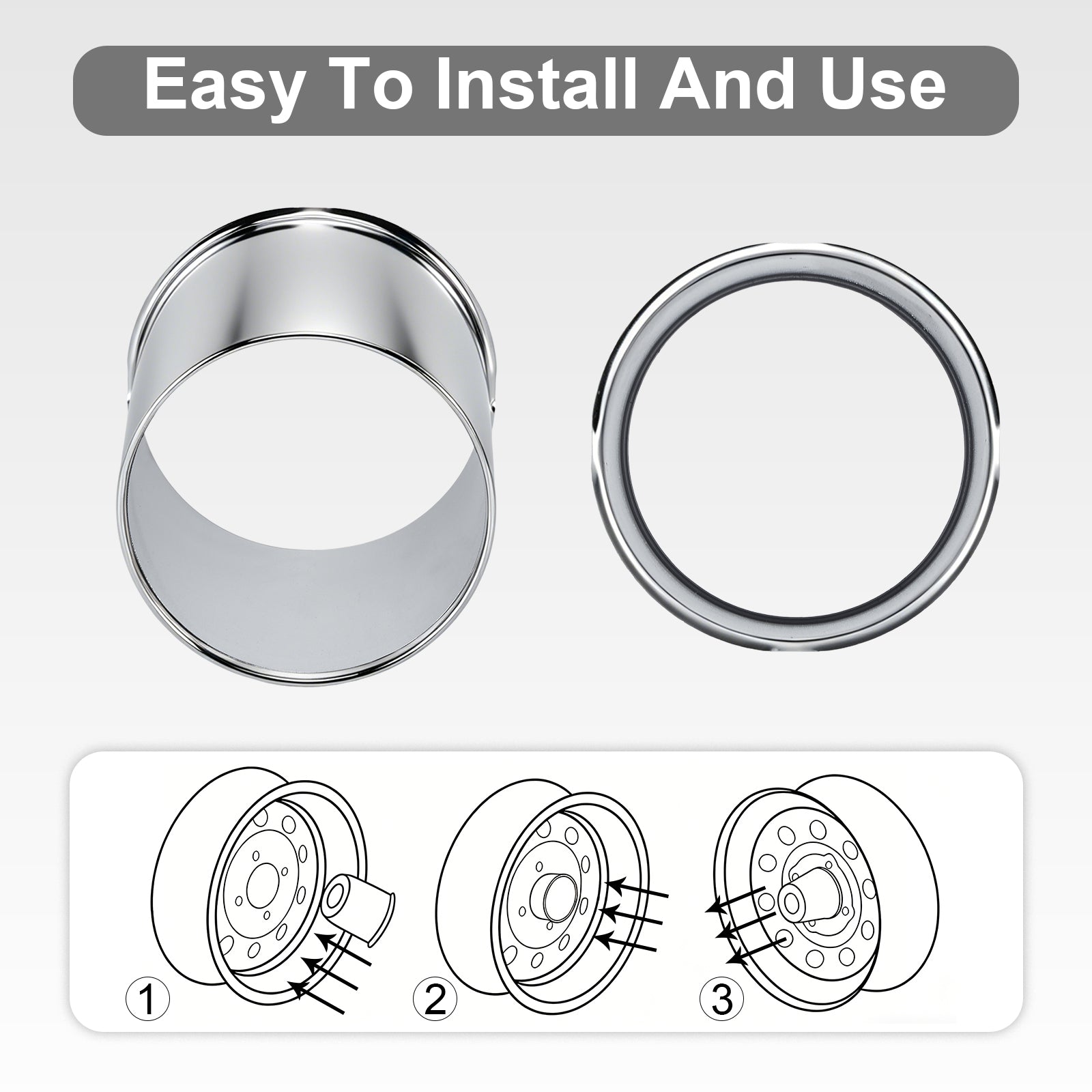 Chrome Push-On Axle Nut Cover – Rounded-Top Cylinder – 4.33" × 4.25" (LT2)