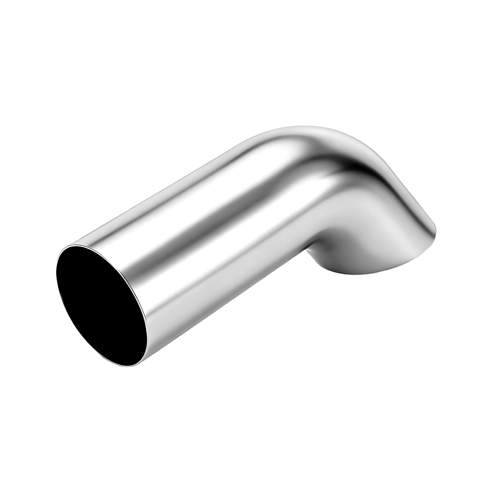Chrome Curved Exhaust Stack – 5" Diameter – 18", 24", 36", 48", 60" Lengths – Truck Smokestack