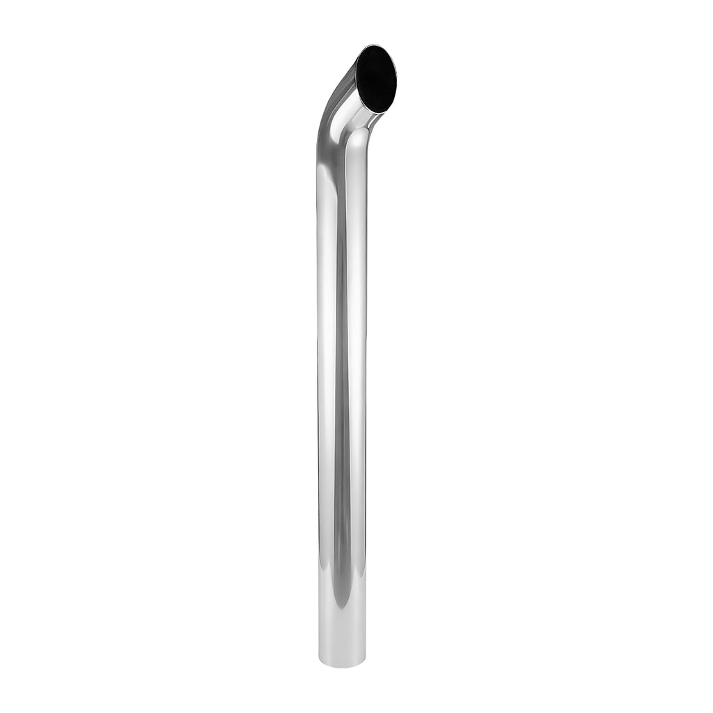 Chrome Curved Exhaust Stack – 5" Diameter – 18", 24", 36", 48", 60" Lengths – Truck Smokestack