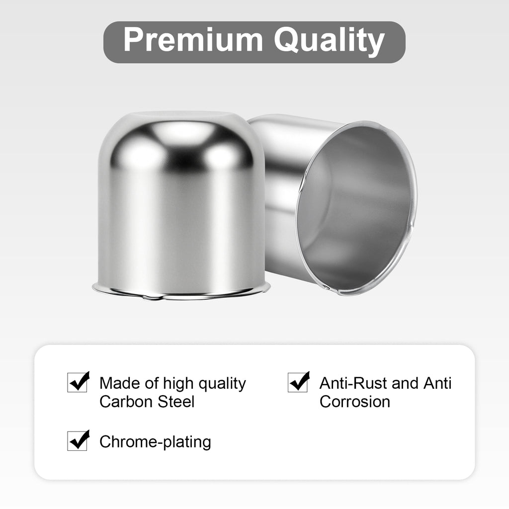 Chrome Push-On Axle Nut Cover – Small Tapered Dome – 3.03" × 3.31" (LT1)