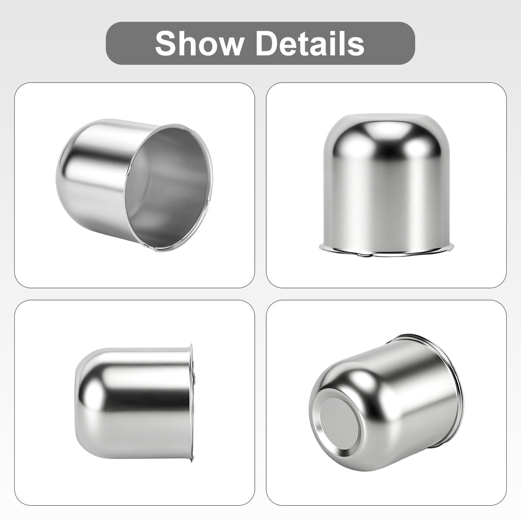 Chrome Push-On Axle Nut Cover – Small Tapered Dome – 3.03" × 3.31" (LT1)