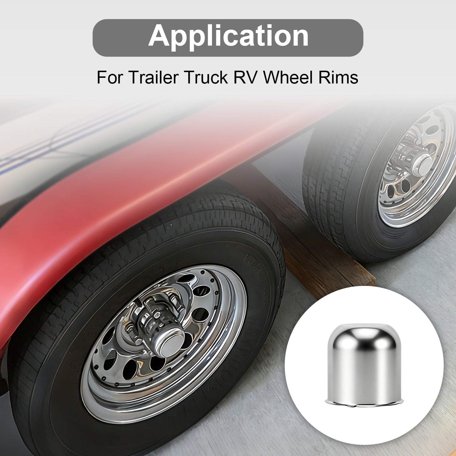 Chrome Push-On Axle Nut Cover – Small Tapered Dome – 3.03" × 3.31" (LT1)