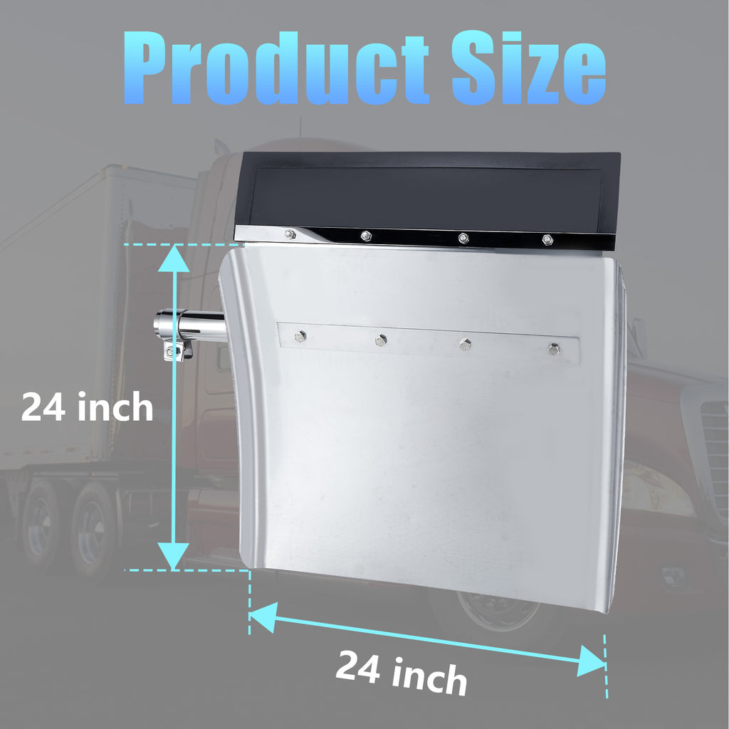 Polished Stainless 24" Truck Quarter Fender – Smooth Face – Pair (4001)