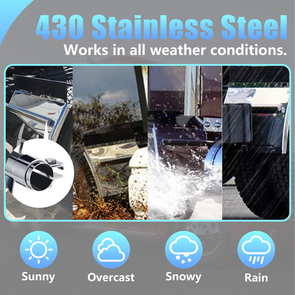Polished Stainless 24" Truck Quarter Fender – Smooth Face – Pair (4001)