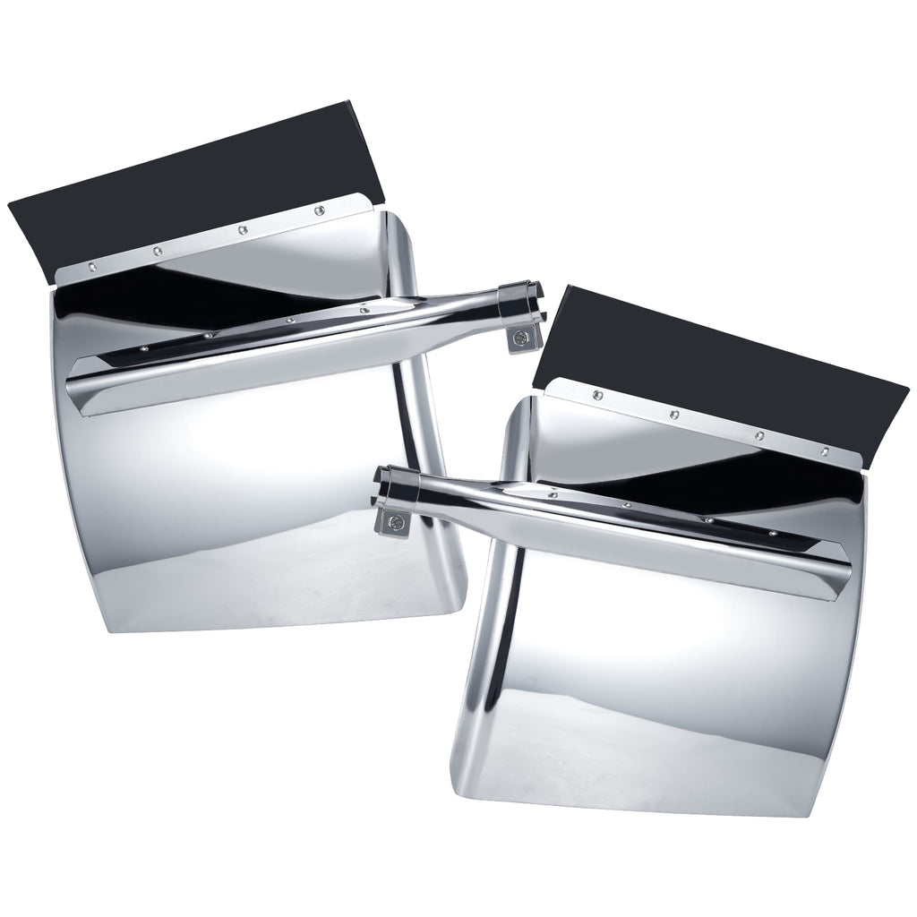 Polished Stainless 24" Truck Quarter Fender – Curved Character Rib – Pair (5001)