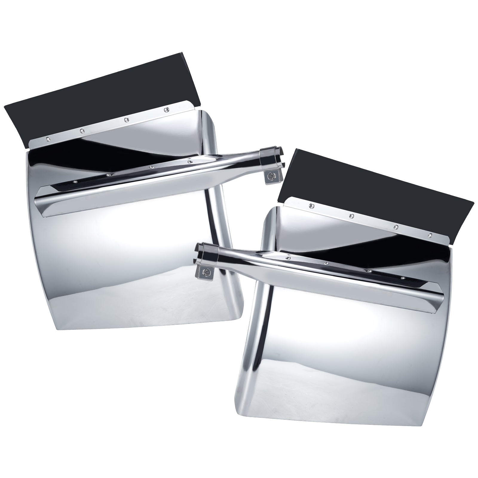 Polished Stainless 24" Truck Quarter Fender – Curved Character Rib – Pair (5001)