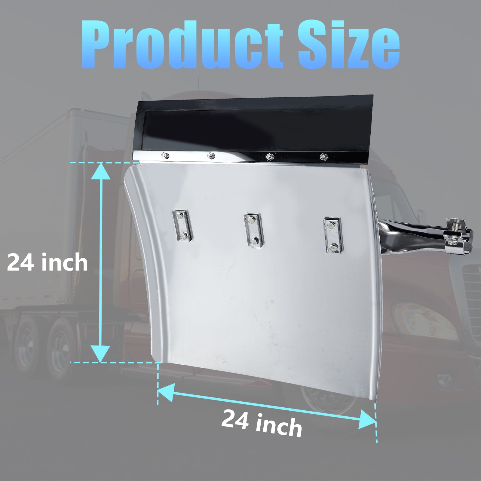 Polished Stainless 24" Truck Quarter Fender – Curved Character Rib – Pair (5001)