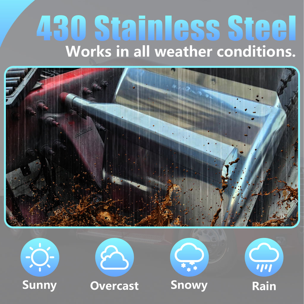 Polished Stainless 24" Truck Quarter Fender – Curved Character Rib – Pair (5001)