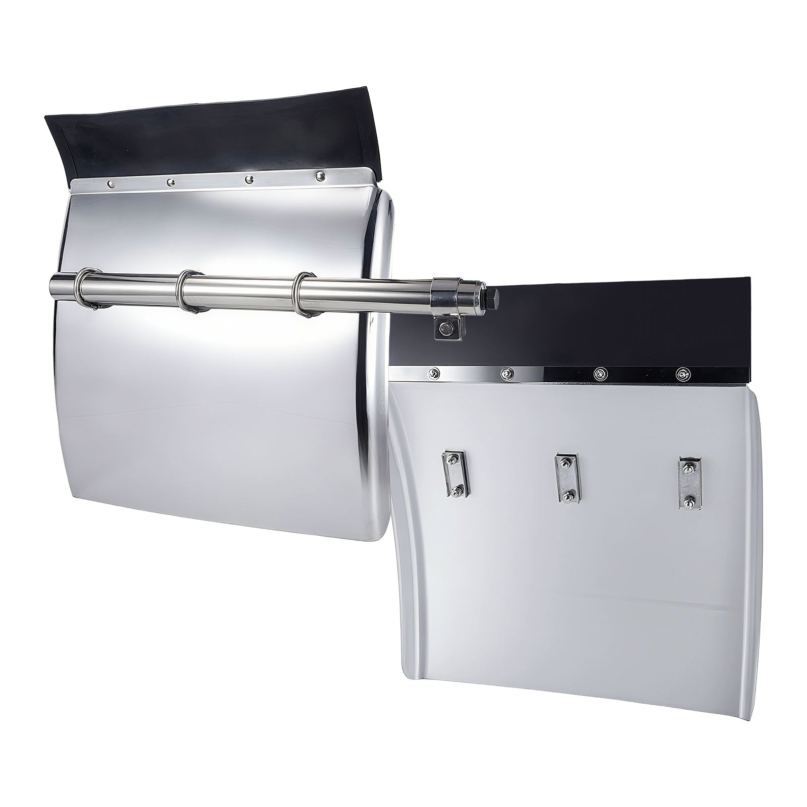 Polished Stainless 24" Truck Quarter Fender – 3-Bar Reinforcement – Pair (6001)