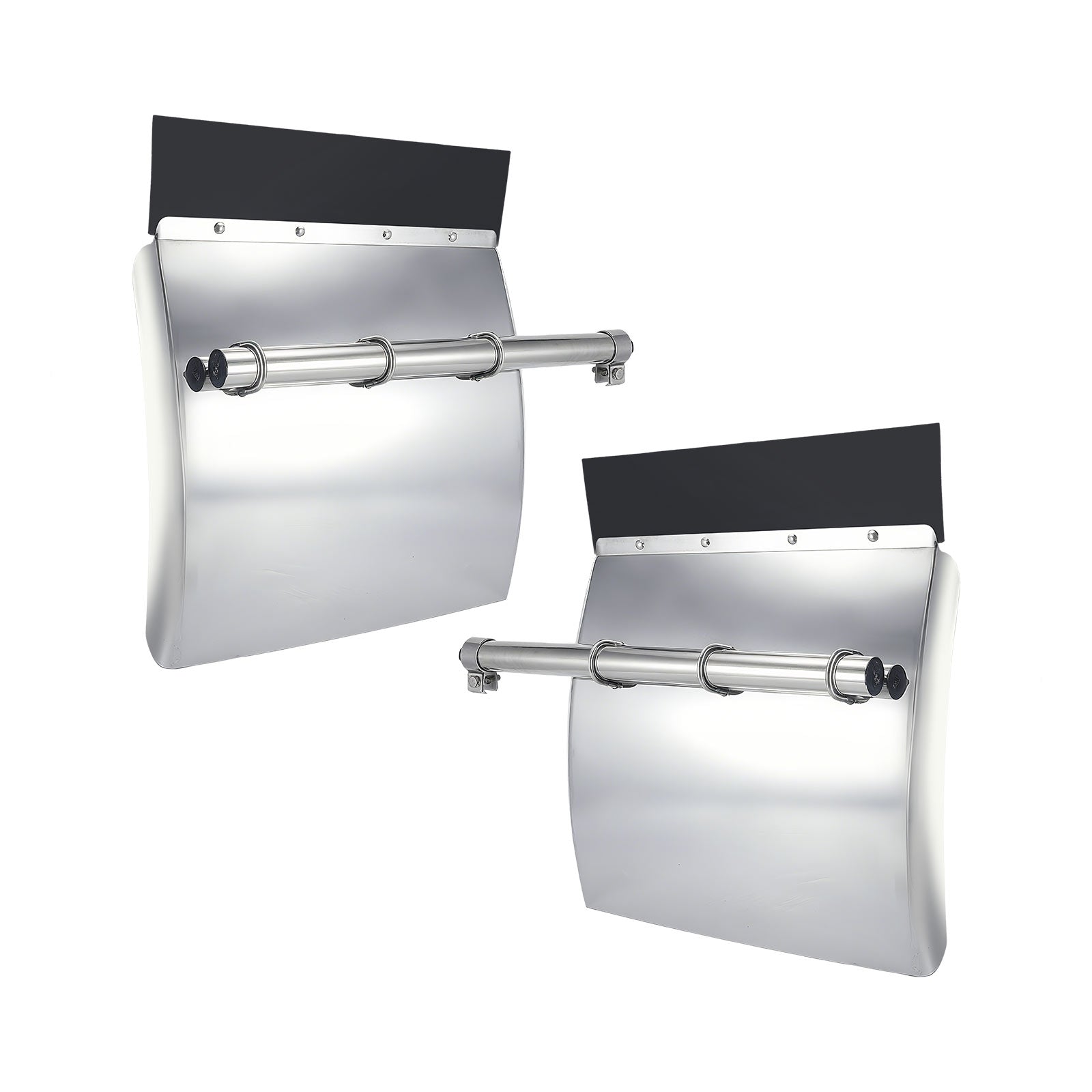 Polished Stainless 24" Truck Quarter Fender – 3-Bar Reinforcement – Pair (6001)