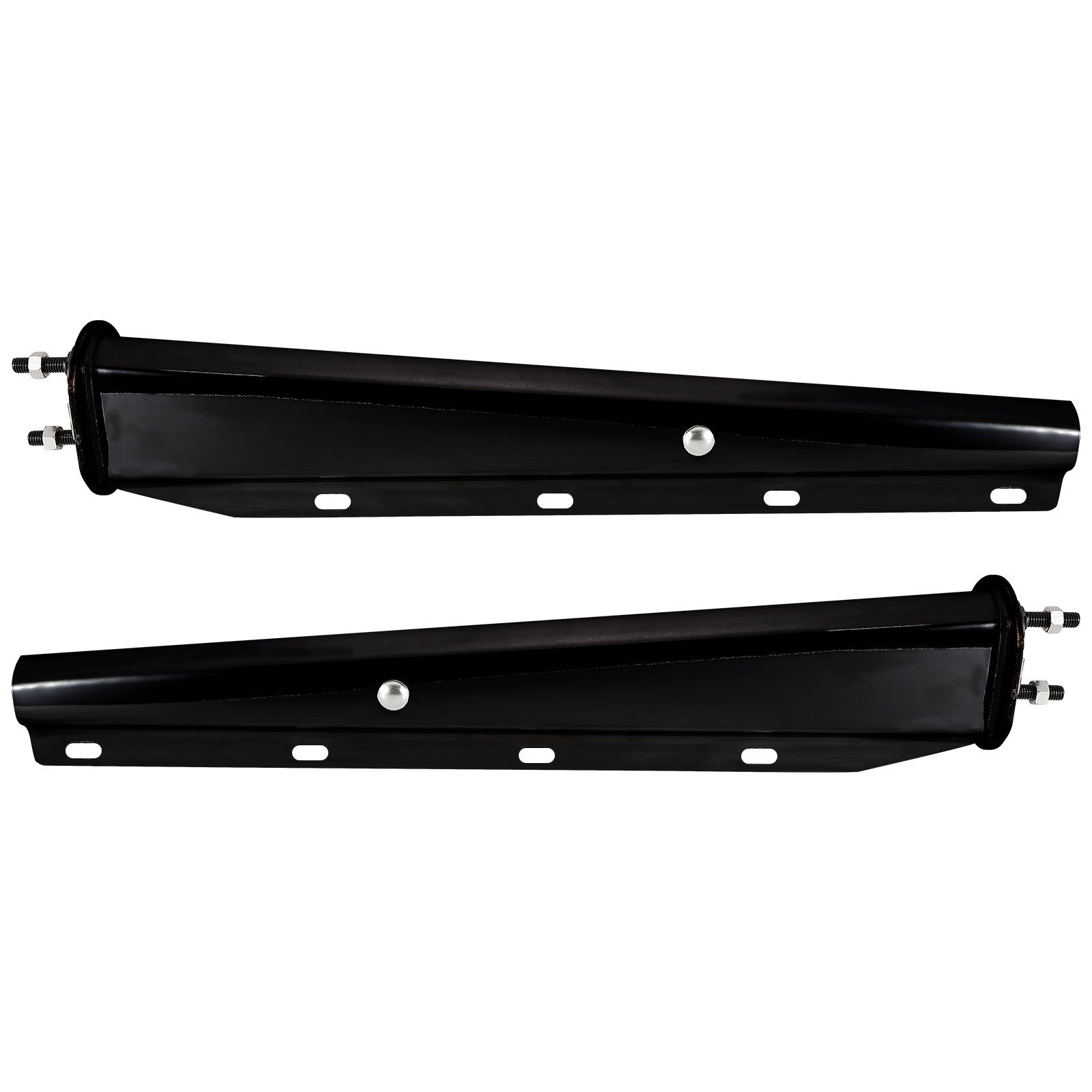 Black Truck Mud Flap Hanger – 30" Straight Tapered, MF10 Rev – Dual Bolt Pitch – Pair (646BK)