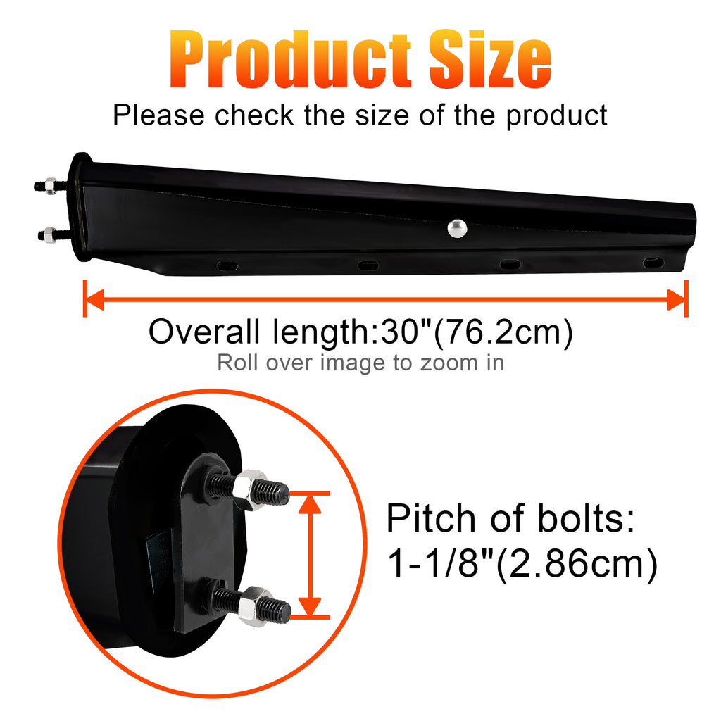 Black Truck Mud Flap Hanger – 30" Straight Tapered, MF10 Rev – Dual Bolt Pitch – Pair (646BK)