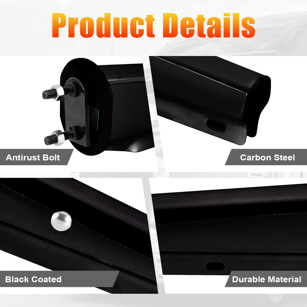 Black Truck Mud Flap Hanger – 30" Straight Tapered, MF10 Rev – Dual Bolt Pitch – Pair (646BK)