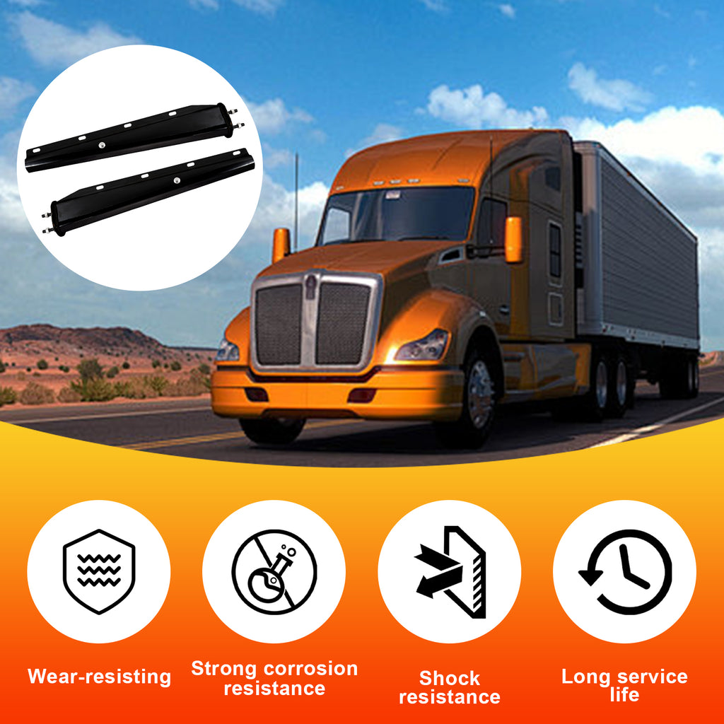 Black Truck Mud Flap Hanger – 30" Straight Tapered, MF10 Rev – Dual Bolt Pitch – Pair (646BK)