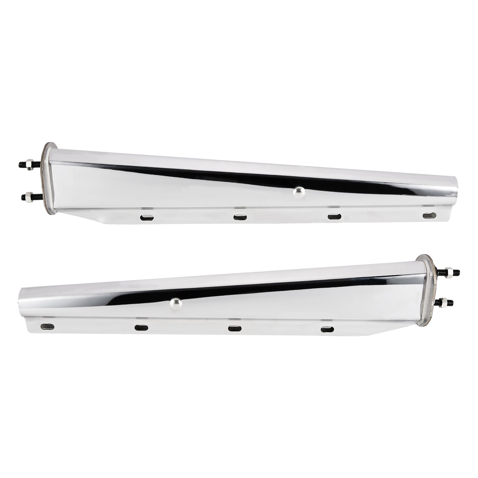 Polished Stainless Truck Mud Flap Hanger – 30" Straight Tapered – Pair (646SS)