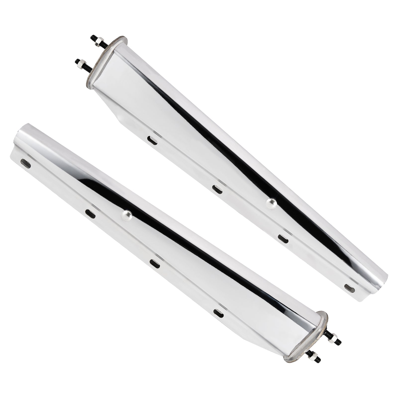Polished Stainless Truck Mud Flap Hanger – 30" Straight Tapered, MF06 Rev – Pair