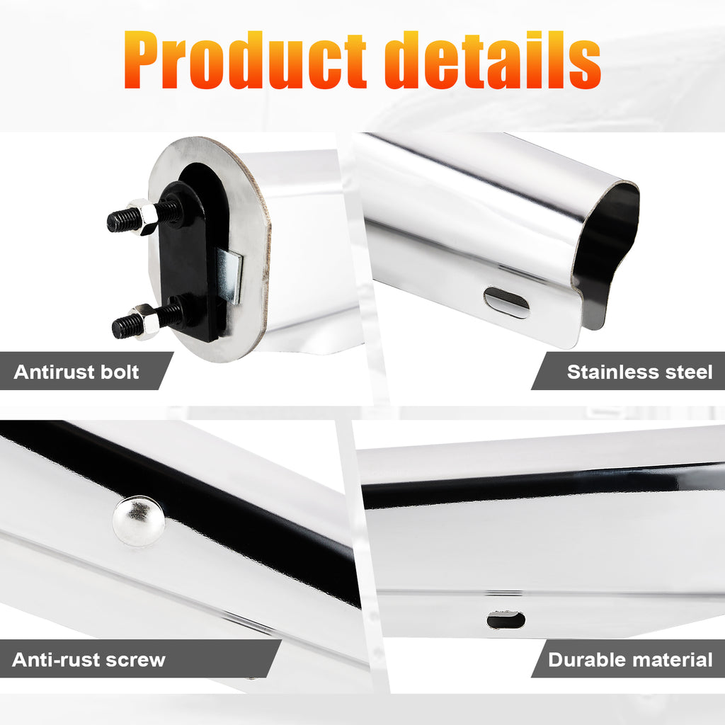 Polished Stainless Truck Mud Flap Hanger – 30" Straight Tapered – Pair (646SS)
