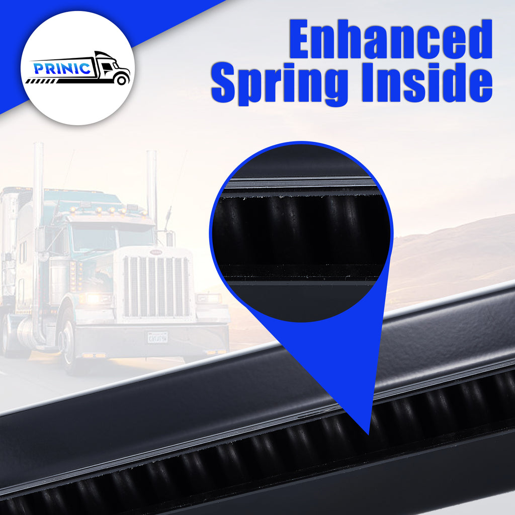 Black Truck Mud Flap Hanger – 30" Straight Rectangular Bar with DOT-C2 Reflective Tape – Pair (655BK)