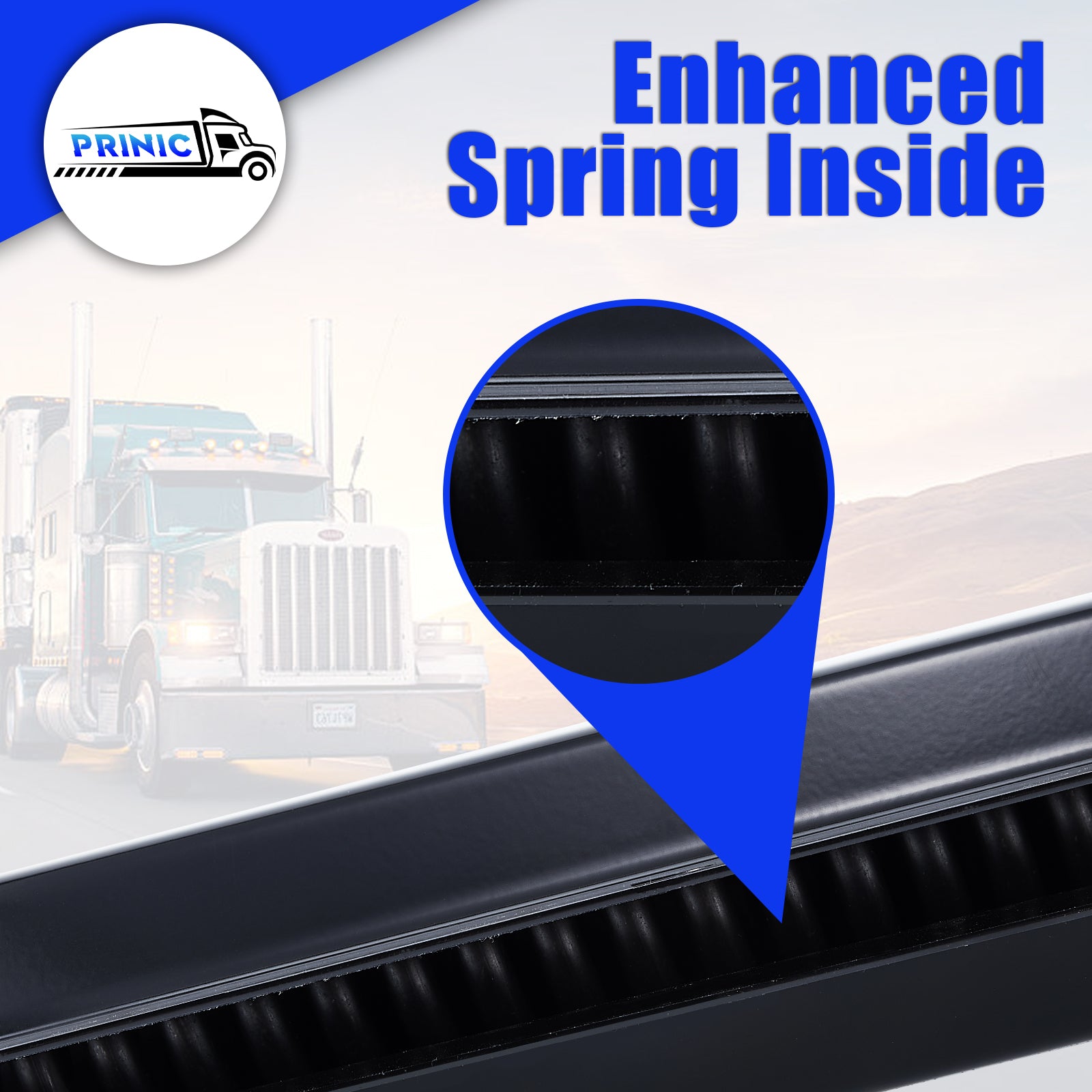 Black Truck Mud Flap Hanger – 30" Straight Rectangular Bar with DOT-C2 Reflective Tape – Pair (655BK)