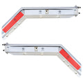 Chrome Truck Mud Flap Hanger – 30" Angled/Bent with DOT-C2 Reflective Tape – Pair (655CH)