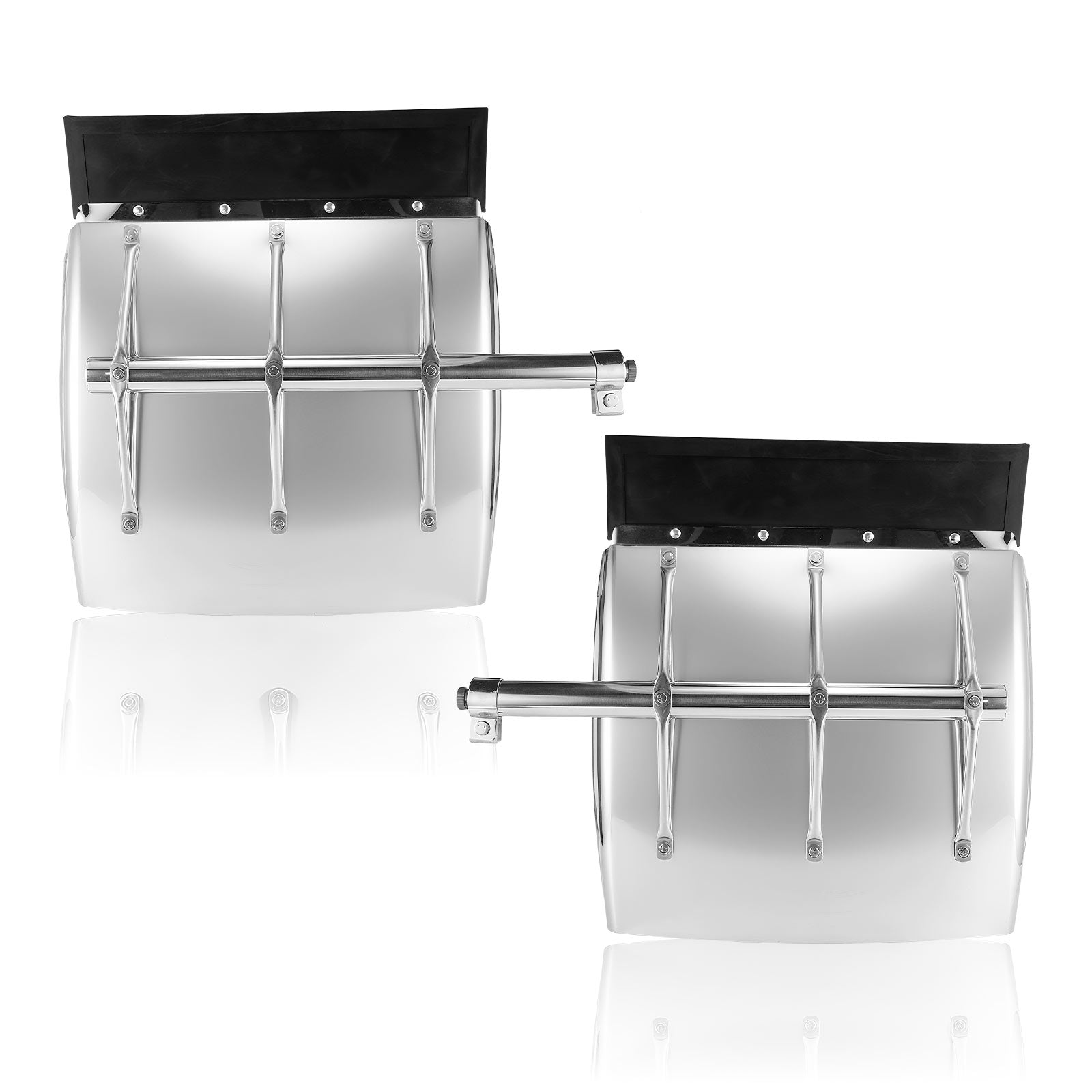 Polished Stainless 24" Truck Quarter Fender – X-Lattice Reinforcement – Pair (7001)